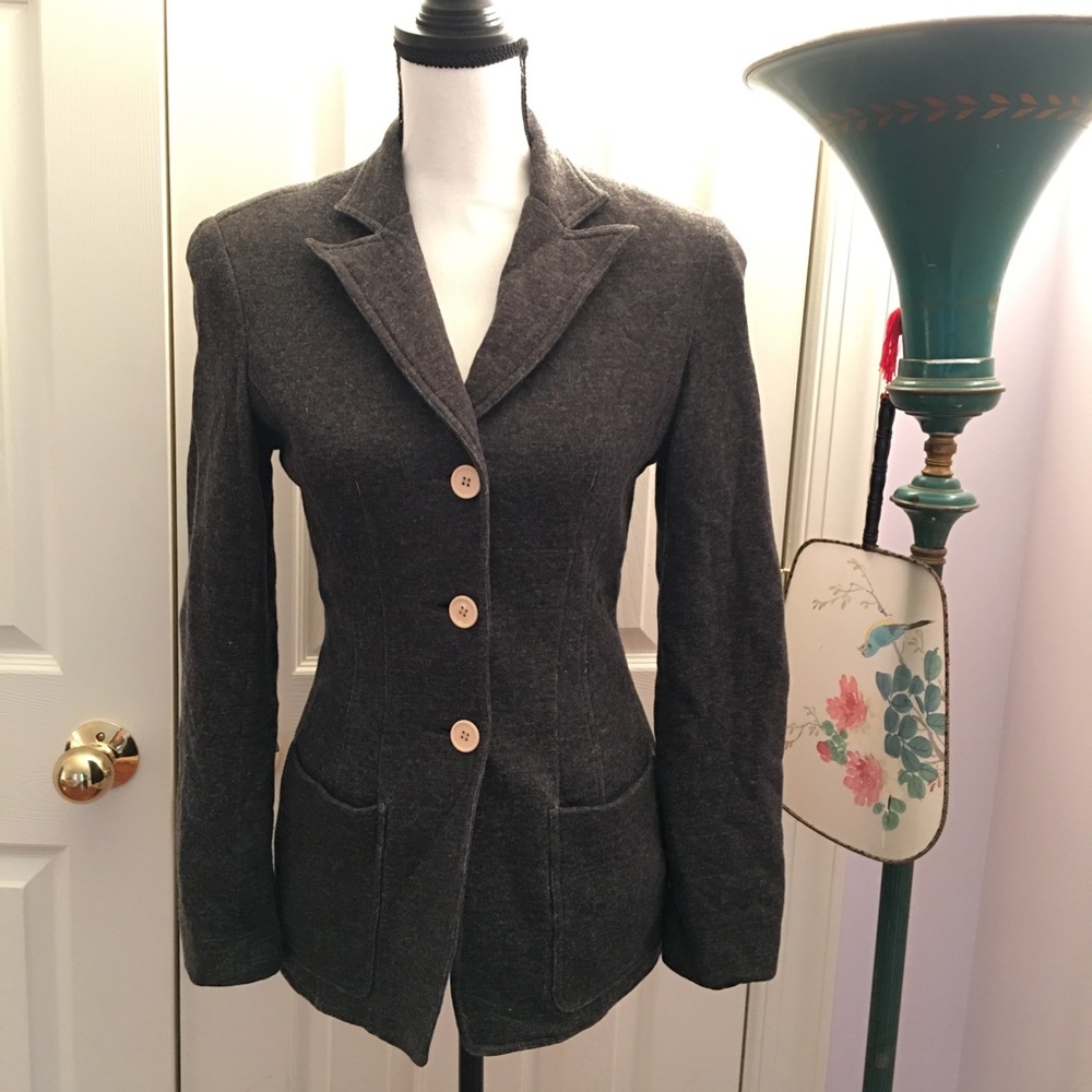 Jersey schoolboy skinny pencil jean jacket blazer